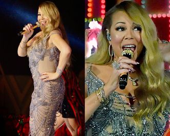 Mariah Carey śpiewa w obcisłej sukience
