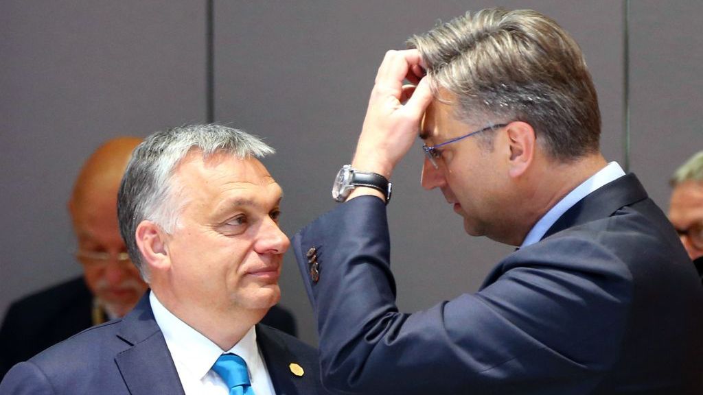Na zdjęciu premier Węgier Viktor Orban premier Chorwacji Andrej Plenkovic