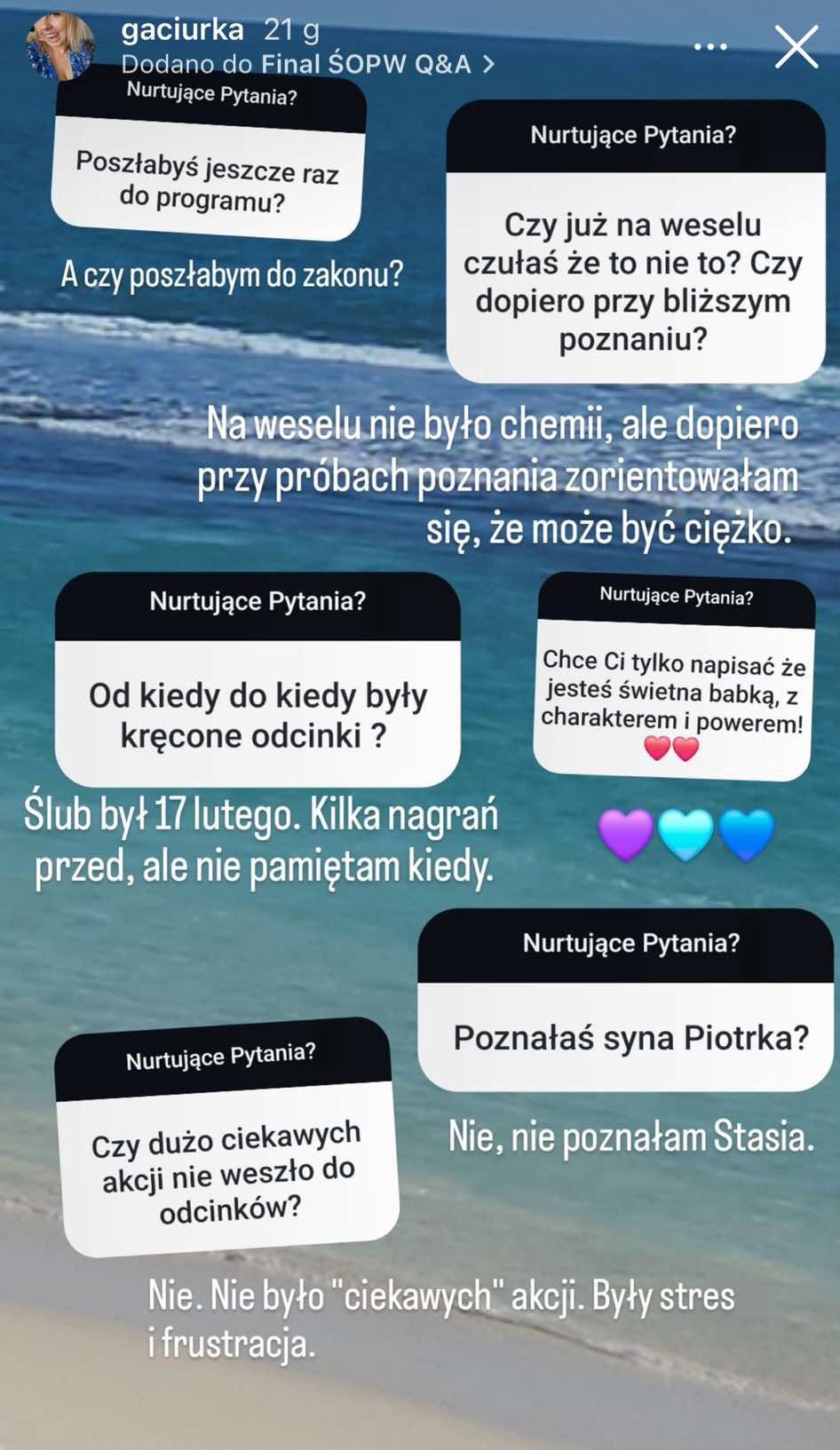 Wpis Agaty Miechowskiej na Instagramie