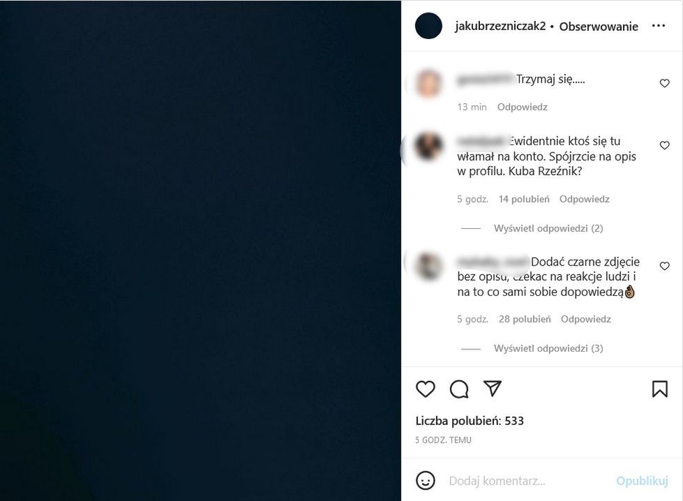 Internauci zaniepokojeni nowym wpisem Jakuba Rzeźniczaka