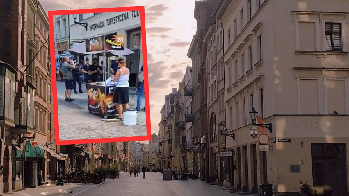 Policja zajęła się sprawą nielegalnego handlu Pana Frytki na toruńskiej starówce 