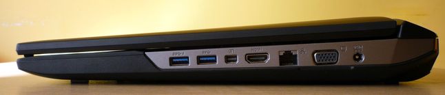 Asus G75VW 3D - ścianka prawa (2 x USB 3.0, mini-DP, HDMI, LAN, VGA, zasilanie)