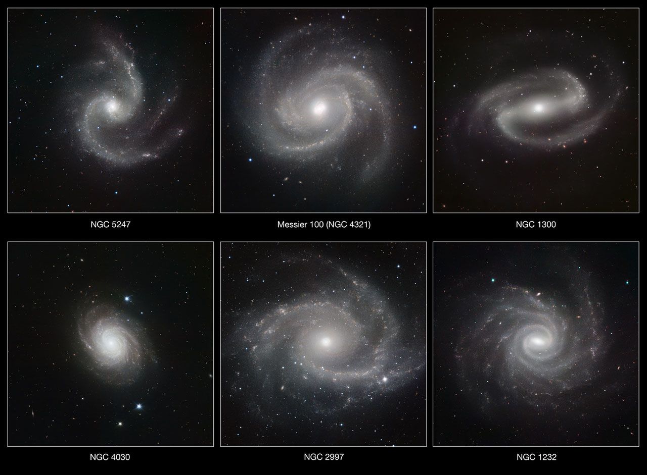 Sześć galaktyk spiralnych sfotografowanych teleskopem VLT