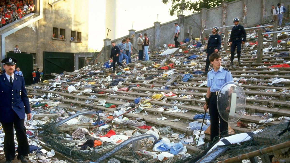 Zdjęcie okładkowe artykułu: Getty Images /  / Stadion Heysel wyglądał jak po przejściu trzęsienia ziemi