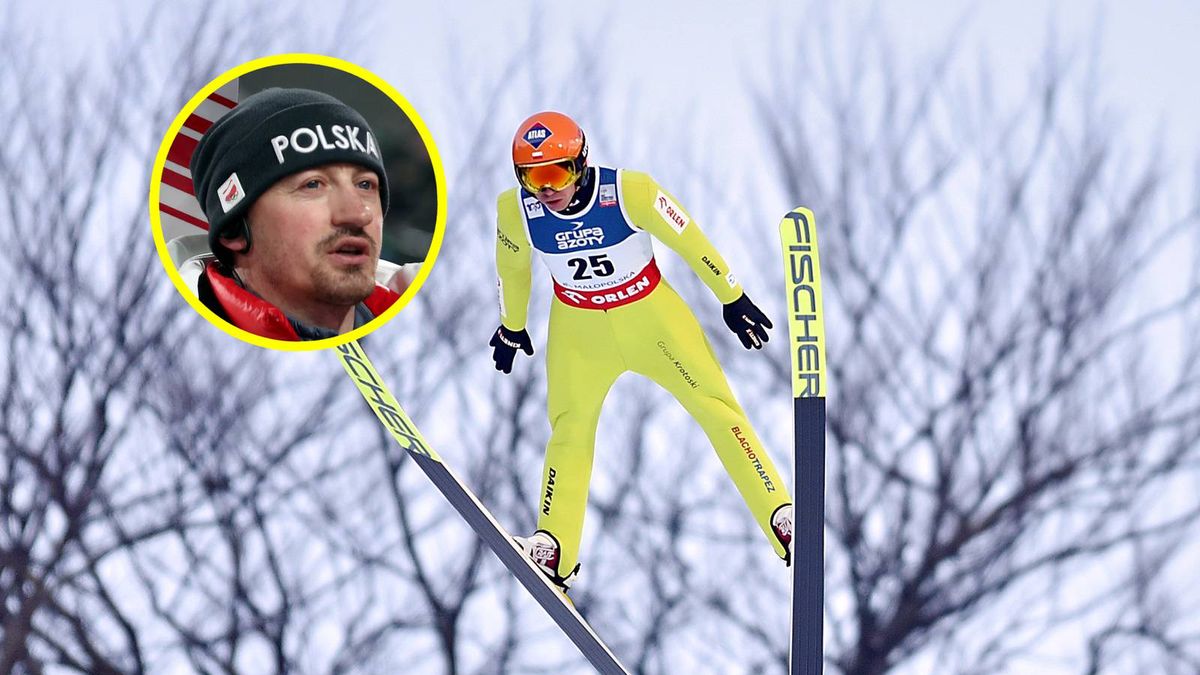 Kamil Stoch i Adam Małysz (w kółku)