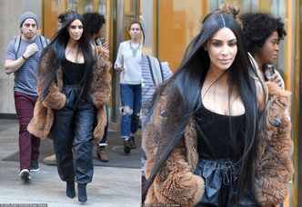 Kim Kardashian w WIELKIM futrze na Manhattanie… Kanye znowu ją ubiera?