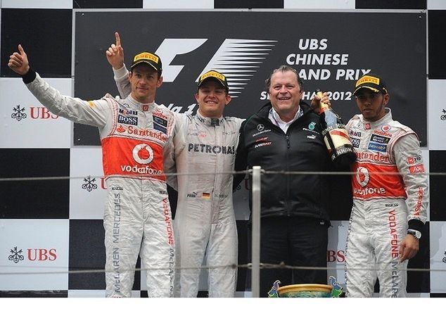 Button, Rosberg, Hamilton na podium w Chinach