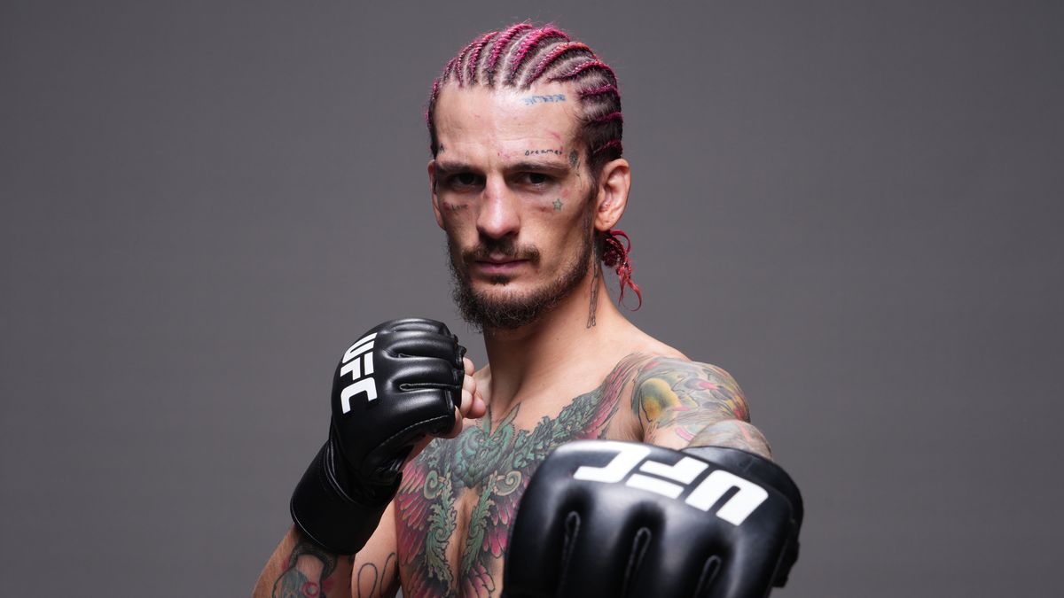 ABU DHABI, UNITED ARAB EMIRATES - OCTOBER 22: Sean O'Malley poses for a portrait after his victory during the UFC 280 event at Etihad Arena on October 22, 2022 in Abu Dhabi, United Arab Emirates. (Photo by Mike Roach/Zuffa LLC)