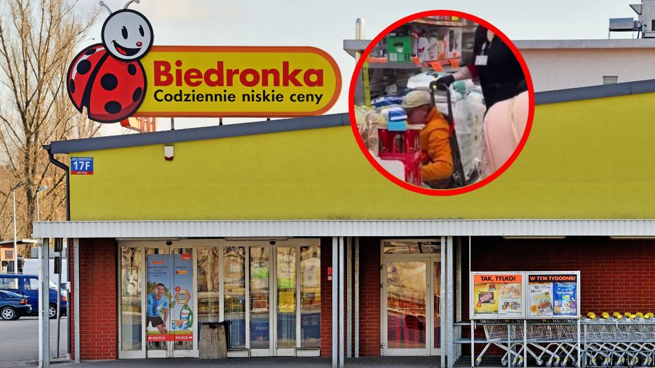 Mężczyzna utknął w koszyku