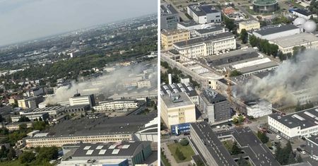 Pożar w Warszawie. Obok lotniska Chopina