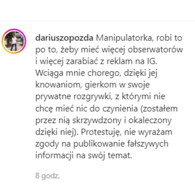 Dariusz Opozda zabrał głos w sprawie chrztu syna Joanny Opozdy i Antka Królikowskiego