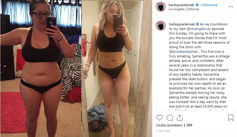 Trener "Revenge Body" pochwalił rezultaty podopiecznej