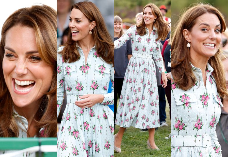 Szczęśliwa księżna Kate w kwiecistej sukience za 9 000 złotych otwiera plac zabaw dla dzieci