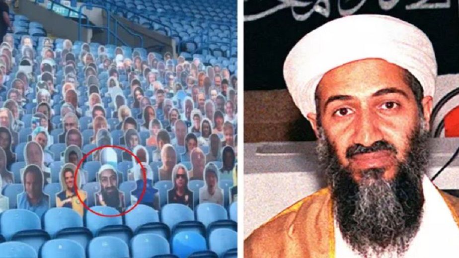 Zdjęcie okładkowe artykułu: Twitter / sportbible / Po lewej zdjęcie Osamy bin Ladena na trybunach stadionu Leeds