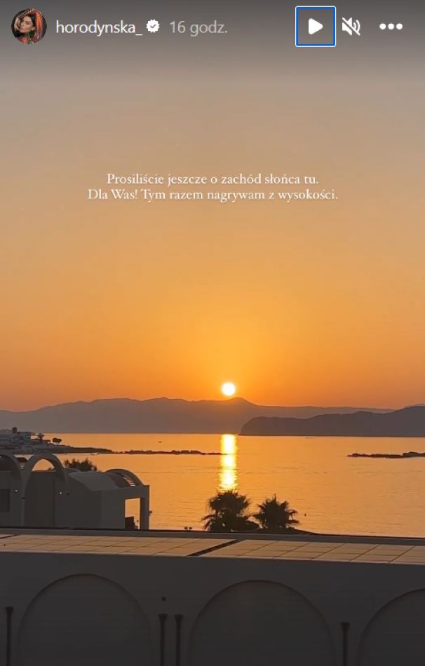 Zachód słońca nad Kretą sfotografowany przez Joannę Horodyńską