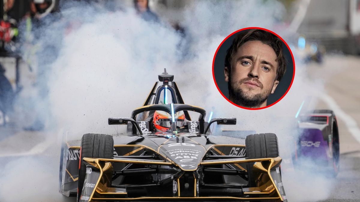 Materiały prasowe / Formula E / Na zdjęciu: bolid Formuły E, w kółku Tom Felton