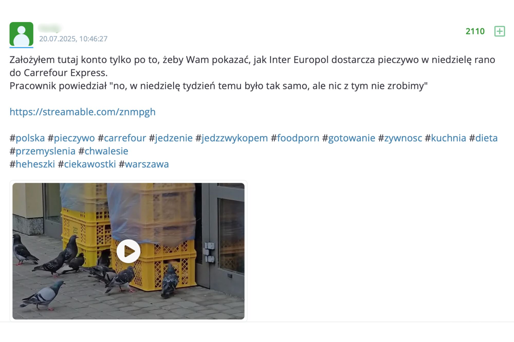 Dostawa pieczywa do sklepu Carrefour Express