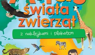 Atlas zwierząt świata z naklejkami i plakatem