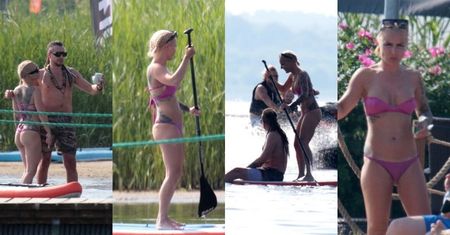 Wakacyjni Blanka Lipińska i Aleksander Baron dodają sobie adrenaliny szaleństwami na desce (ZDJĘCIA)