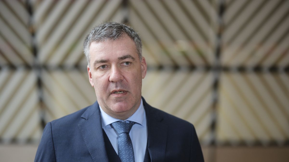 BRUSSELS, BELGIUM - MARCH 17 : Danish Minister for Climate, Energy and Utilities Lars Aagaard Moller is talking to media prior the start of an EU Energy Ministers meeting in the Europa building, the EU Council headuqrter, on March 17, 2025 in Brussels, Belgium. Following a presentation by the Commission and on the basis of a background note prepared by the presidency, ministers will publicly exchange views on the action plan for affordable energy, which was adopted on 26 February as part of the clean industrial deal. The action plan sets out measures to lower energy costs in the short term, complete the Energy Union, attract investment and prepare for potential energy crises. (Photo by Thierry Monasse/Getty Images)
