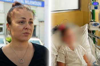 Dzieci przegrzewają się w szpitalu. Matka obkłada córkę lodem
