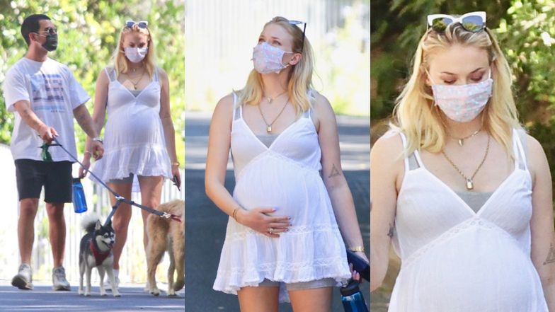 Sophie Turner w zaawansowanej ciąży na spacerze