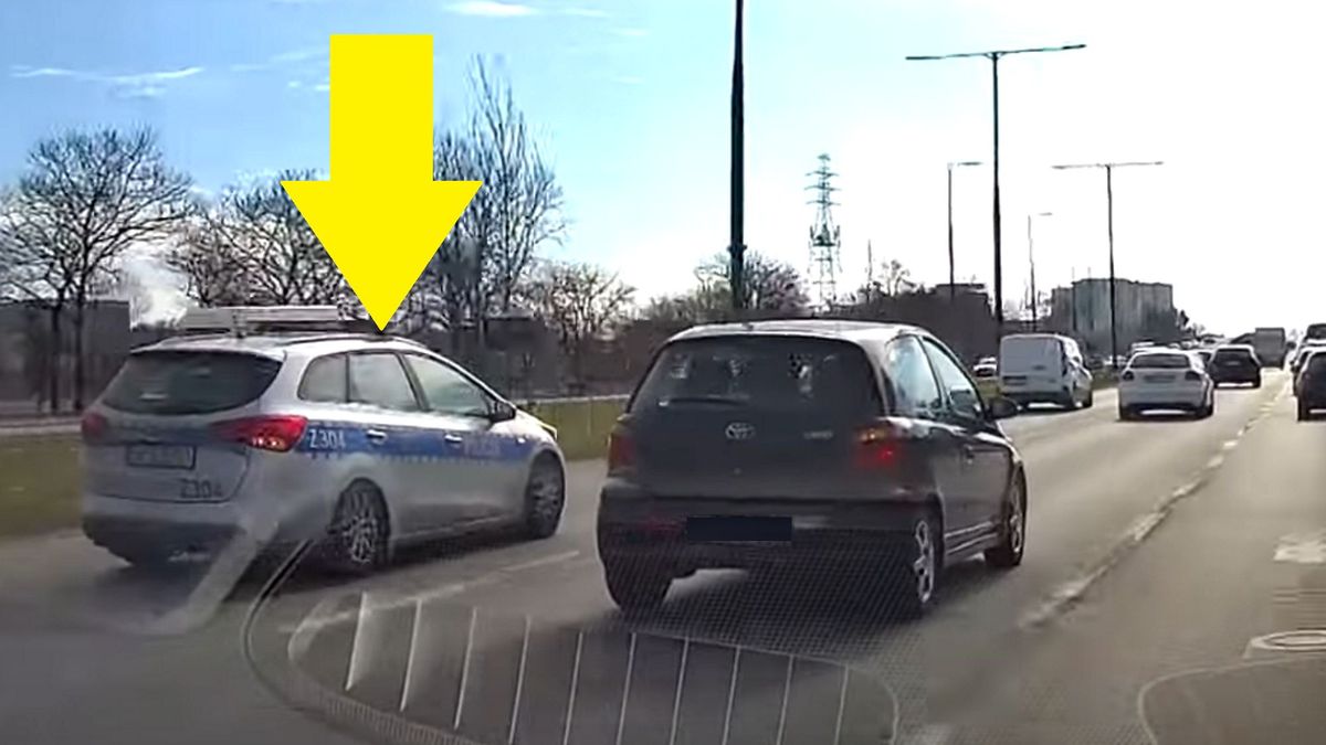 Radiowóz wbił się w barierkę