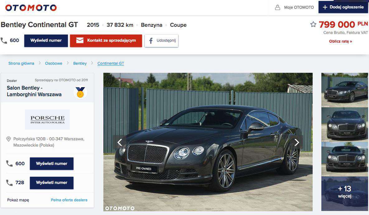 Bentley Kuby Wojewódzkiego na aukcji