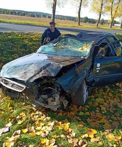 Honda roztrzaskała się pod Sulechowem. Prowadził kompletnie pijany Gruzin. Nie mógł dmuchnąć w alkomat