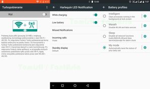 Turbopobieranie / oczko LED / oszczędzanie akumulatora