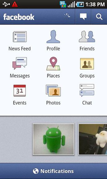 Nowy Facebook 1.6 dla Androida 1