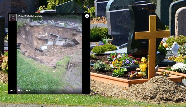 Wciągnął 40 grobów. Bliscy zmarłych przeżyli szok na cmentarzu