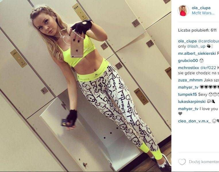 Ola Ciupa bez makijażu na siłowni