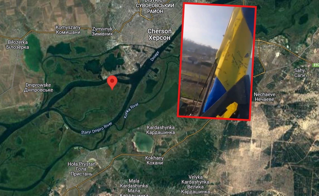 Ukraińska flaga nad kluczową wyspą. Nagranie krąży w sieci