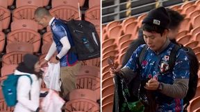 Skończył się mecz, ruszyli do akcji. Japońscy kibice znów dali popis (wideo)