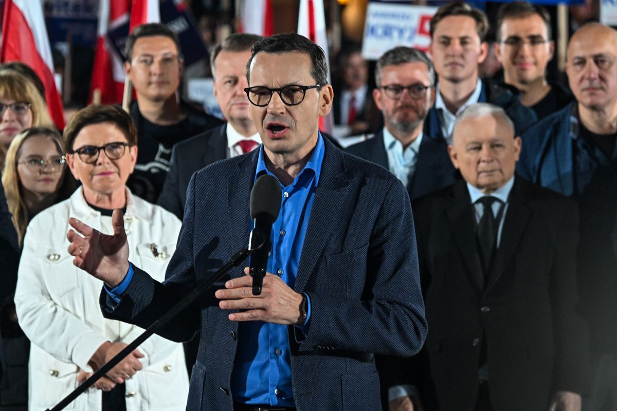 Kampania wyborcza do parlamentu 2023. Premier Mateusz Morawiecki (jm) PAP/Radek Pietruszka