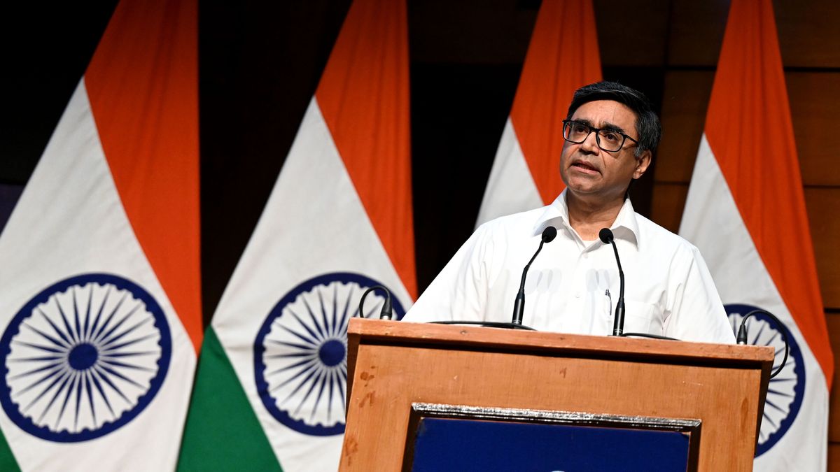 NEW DELHI, INDIA - MAY 7: Foreign Secretary Vikram Misri addressing joint press conference of Indian Armed Forces on Operation Sindoor on May 7, 2025 in New Delhi, India. Indian officials said that Operation Sindoor, carried out between 1:05 am and 1:30 am on Wednesday, was aimed at terrorist infrastructure in Pakistan and Pakistan-occupied Kashmir. The military action, they said, was a direct response to the April 22 terror attack in Pahalgam that left 26 people dead, most of them Indian tourists.  (Photo by Salman Ali/Hindustan Times via Getty Images)