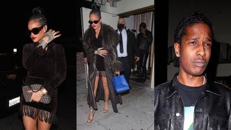 Szczupła Rihanna w kusej sukience i skwaszony ASAP Rocky idą na romantyczną kolację w Hollywood (ZDJĘCIA)