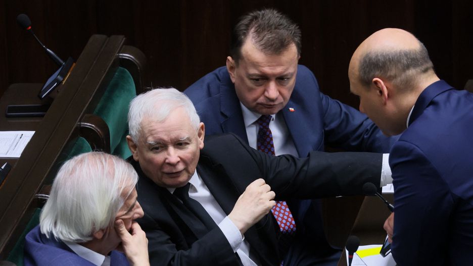 Jarosław Kaczyński i inni politycy PiS