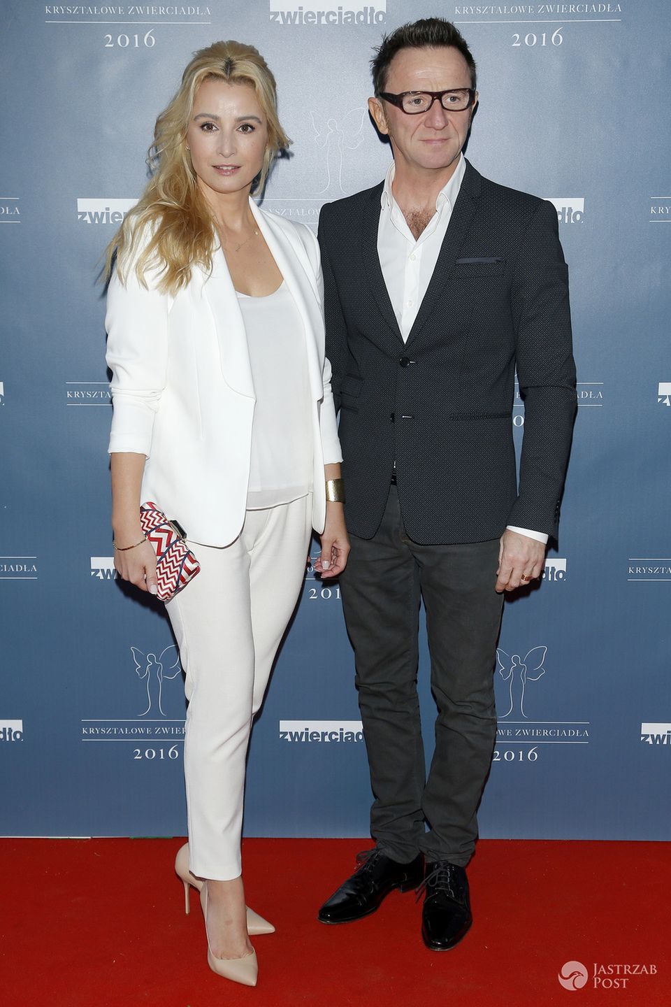 Joanna Brodzik i Paweł Wilczak na gali Kryształowe Zwierciadła 2016 (fot. AKPA)