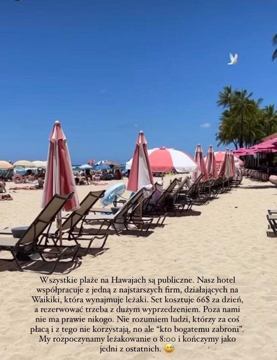 Agata Rubik podała ceny za leżak na plaży na Hawajach