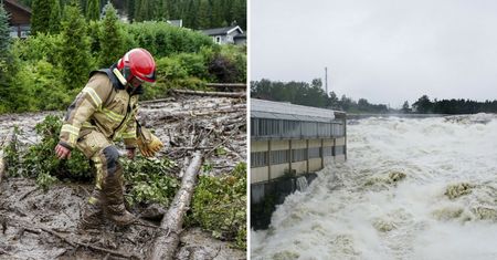 Norwegia w ruinie po ataku Hansa. Wielkie zapadlisko w centrum Drammen