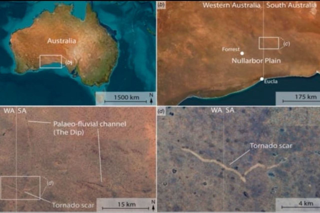 Tornado's trail: 11km scar uncovered in Australian desert