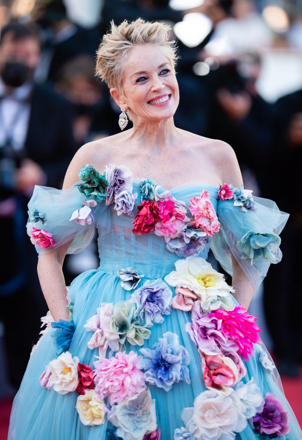 Sharon Stone w kwiecistej sukni