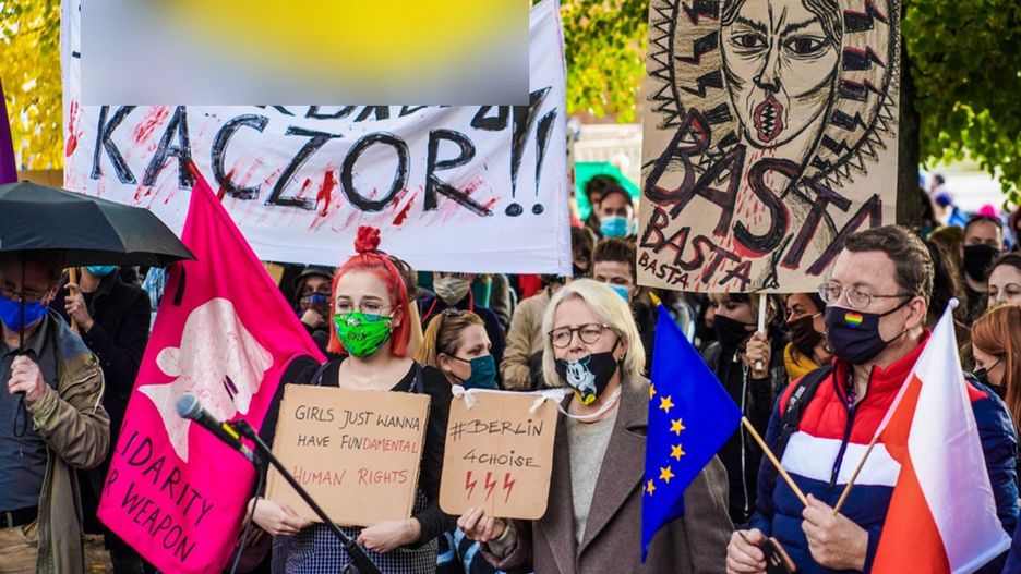 Demonstracja przed Ambasadą Polską w Berlinie. 24.10.2020