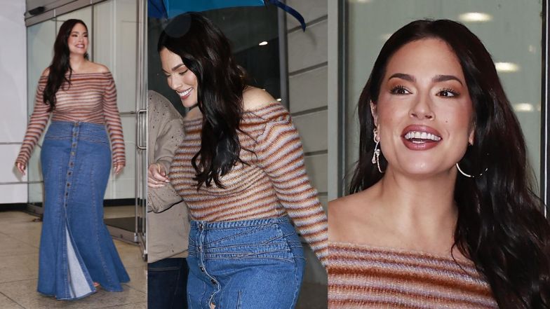 Ashley Graham eksponuje kształty w PRZEŚWITUJĄCEJ bluzce