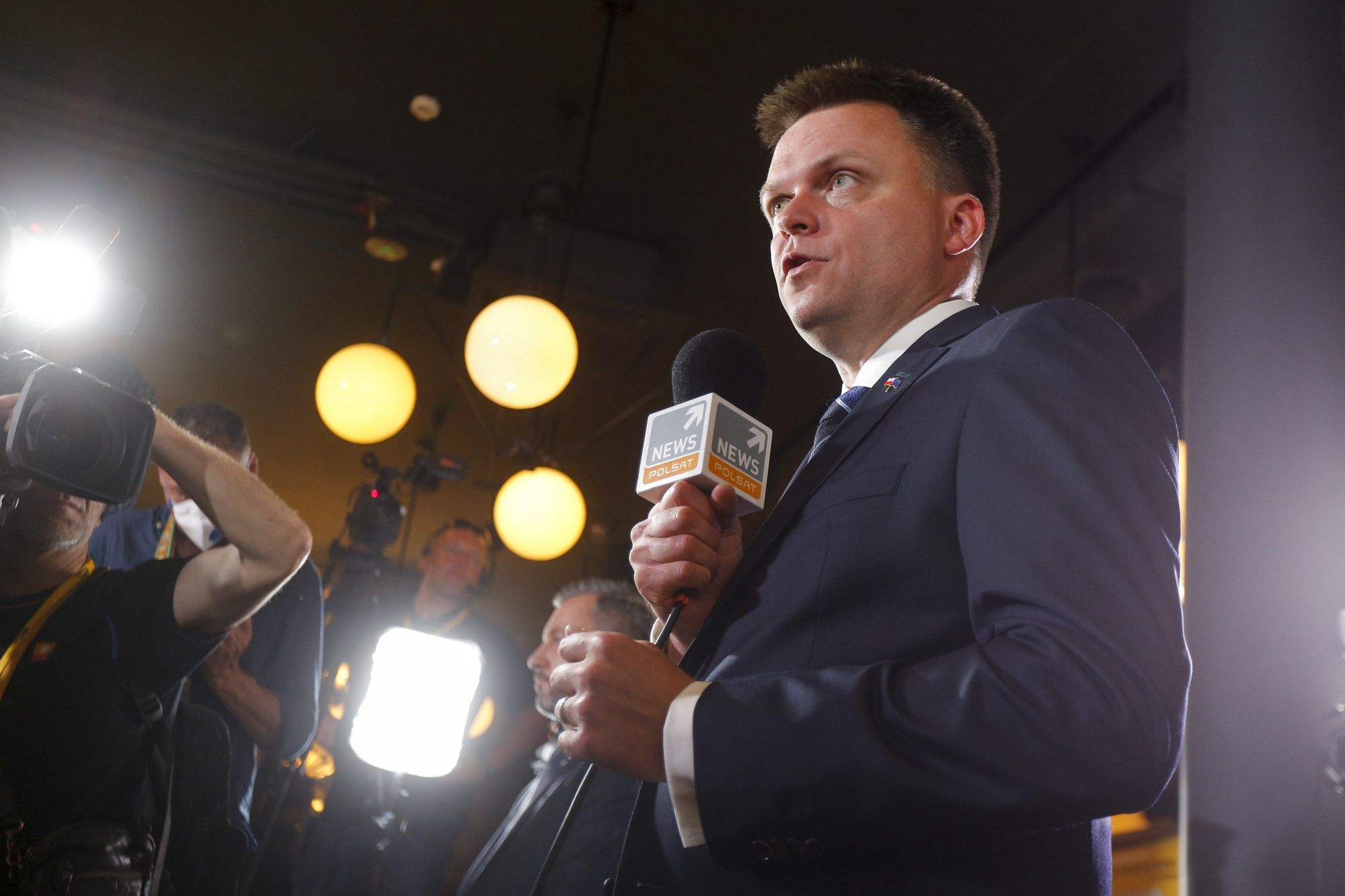 Szymon Hołownia podczas wyborów prezydenckich 2020