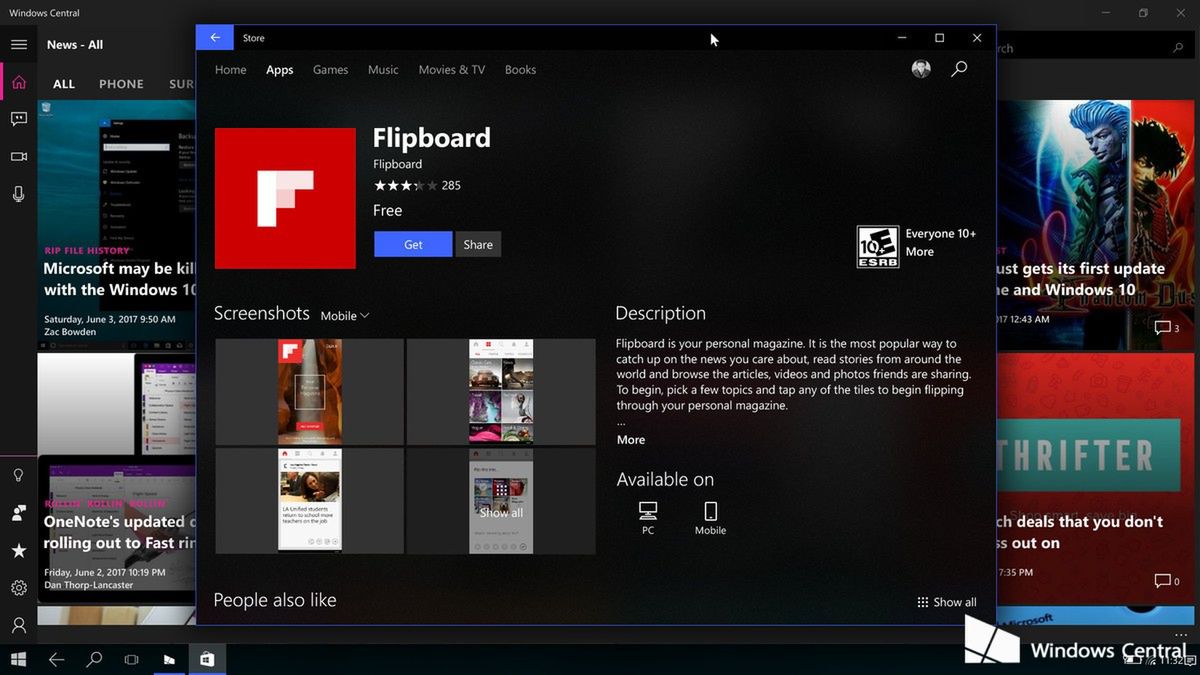 Continuum oparte na CShell w akcji, źródło: windowscentral.com