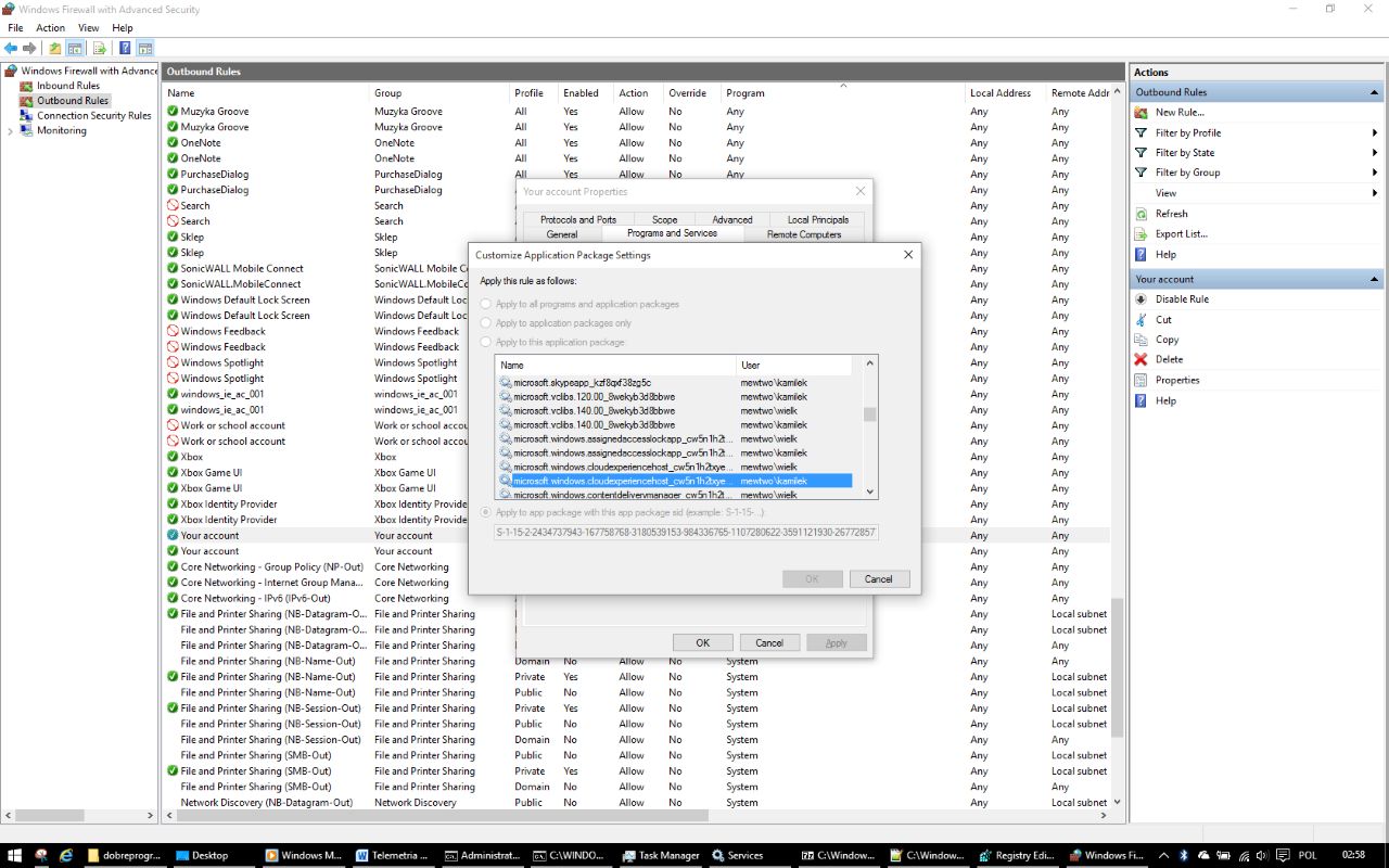 Zapora systemu Windows z Zaawansowanymi Zabezpieczeniami - to tutaj możemy zablokować część niechcianej aktywności Windows 10