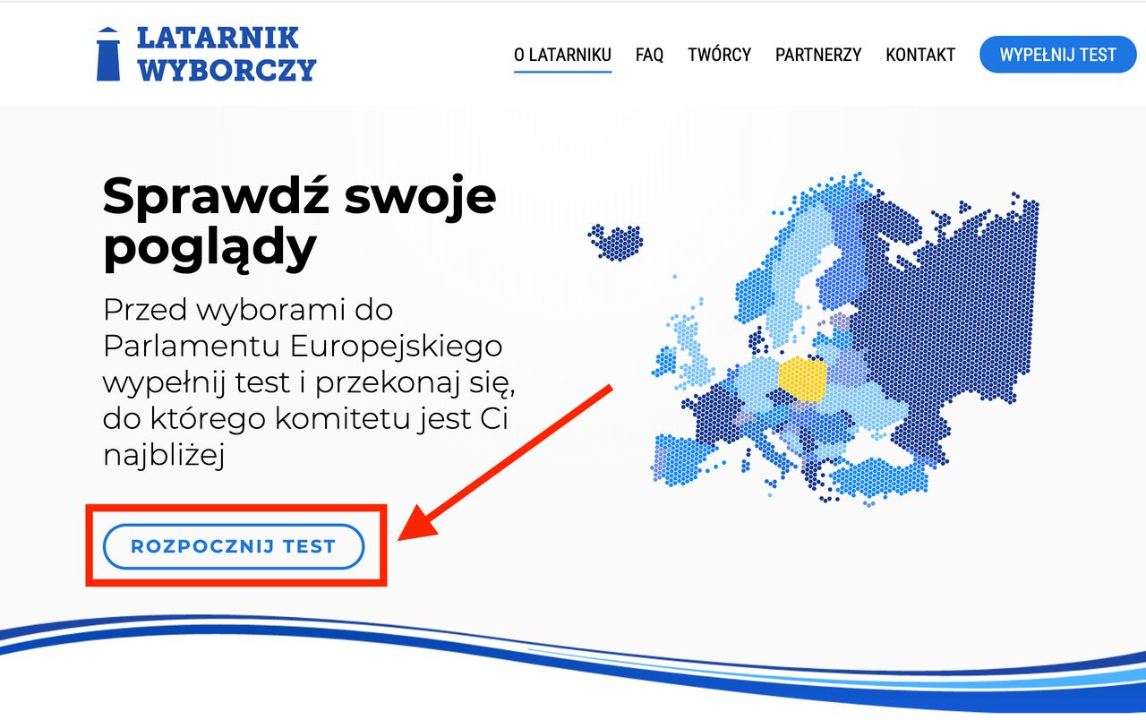 Strona główna Latarnika, ty zaczynamy test